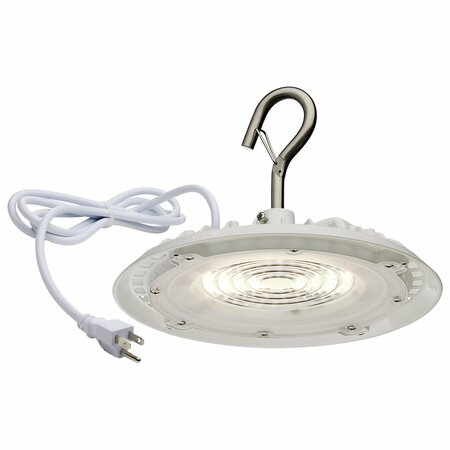 NUVO 60 Watt Hi-Pro Shop Light with Plug - 8 in. Dia. - 5000K - White Finish - 120 Volt 65/972